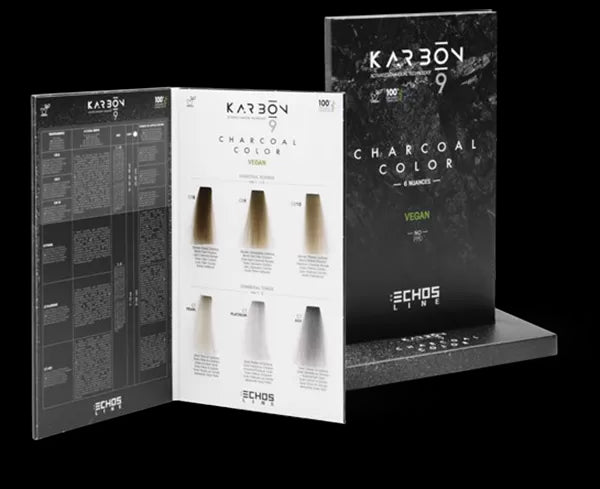 Nuancier 6 mèches gamme Charbon Karbon 9