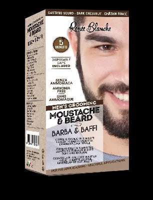 Dark Brown Beard and Mustache Coloring Kit - Complete with Accessories