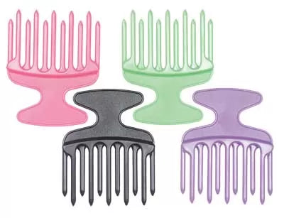 Peigne Afro 11 Dents Doubles Color.Assort. 13.cm