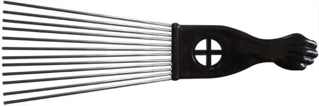 Peigne Afro 23Cms Dents Métal Eventail