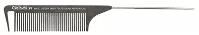 Peigne Cent Carbon Ext.Queue METAL 24cm Av2 Pinc