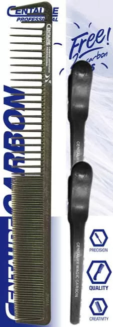 Peigne Cent Carbon Extra Coupe Dl 20Cm Av 2 Pinces