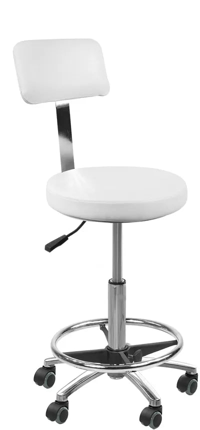 Tabouret Aurore Blanc avec repose pieds + dossier