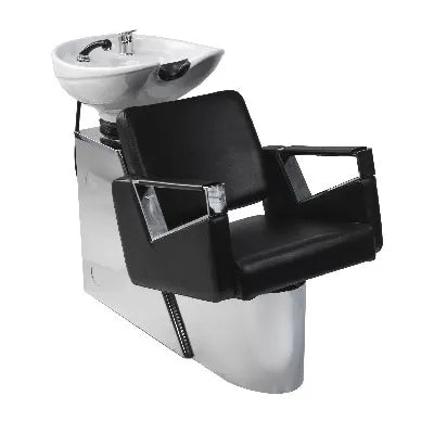 Fauteuil Bac de Lavage OREGON 2 Noir - Cuvette Céramique Inclinable