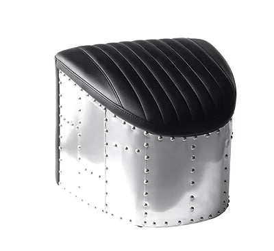 Pouf repose pied Notilus Alu et noir