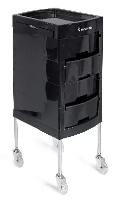 COLOBLEACH black table with 4 drawers and 2 shelves