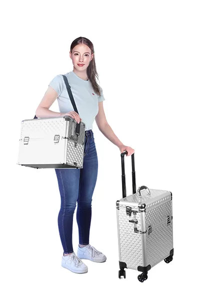 Valise ALU 2-CAZ Silver 4-ROLLY 42x23x79 cms