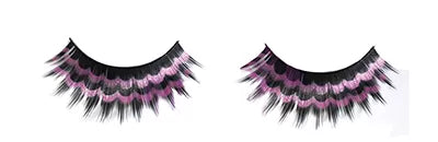 Crazy Black + Pink False Eyelashes X2 With Glue