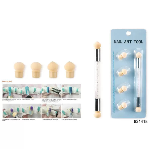 Applicateur eponge(x6) pour decor Kit nail art Pro