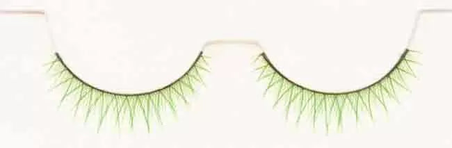 FAUX CILS COLORE VERT x2 AVEC COLLE
