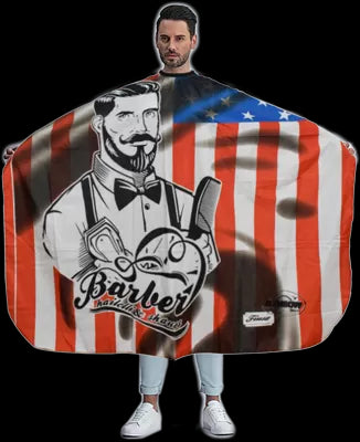MAXI CAPE USA-FLAG-BARBER-Rouge-Bleu