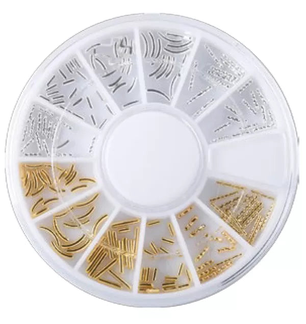 Decor Ongle BARRE 6x12 Or + 6x12 Argent