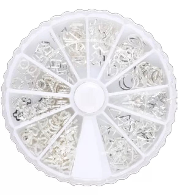 Decor Ongle BARRE 12x+/-20 Argent motif assortis