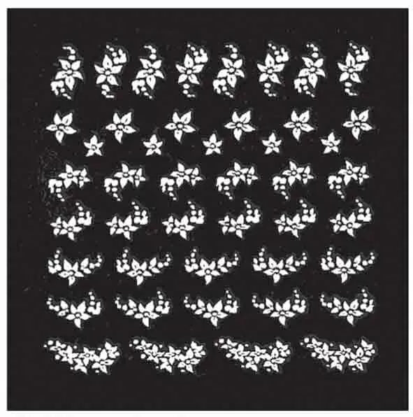 Décor Ongles Blanc Fleurs Xst51 - IB