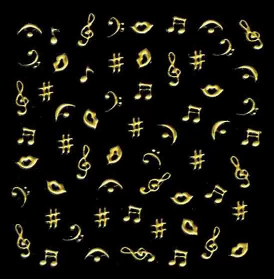 Décor Ongles Doree Musique Xts154 - IB