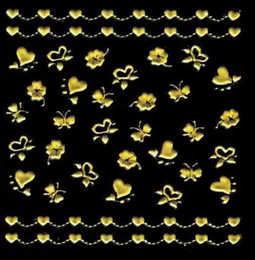 Gold Nail Decor Hearts Xts150 - IB