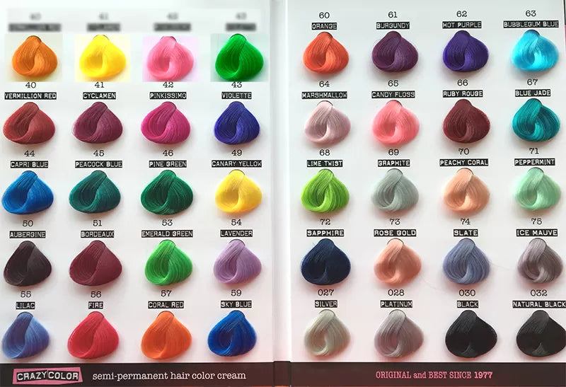 NuancierCrazyColor livret32 23cm avec 40 méchettes