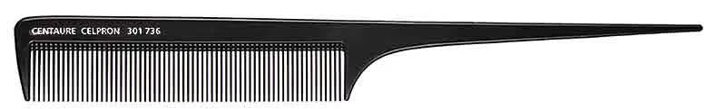 Tail comb fine teeth ABS Black 205mm Centaure