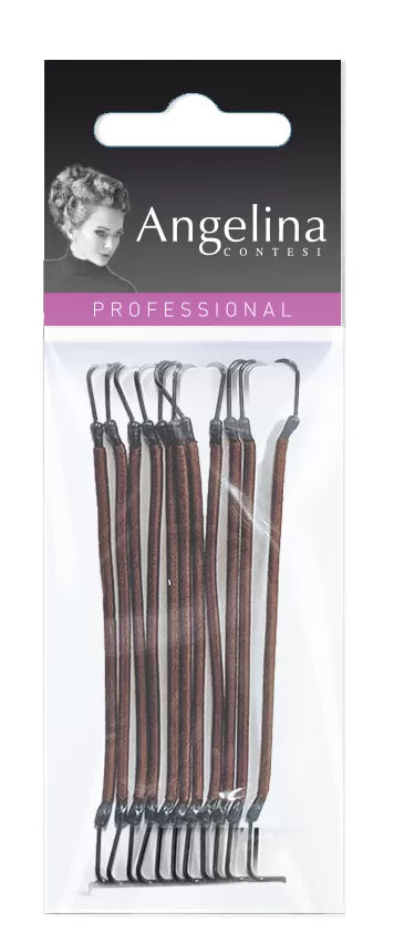 Elastique à crochet Brun x12 (130mm)