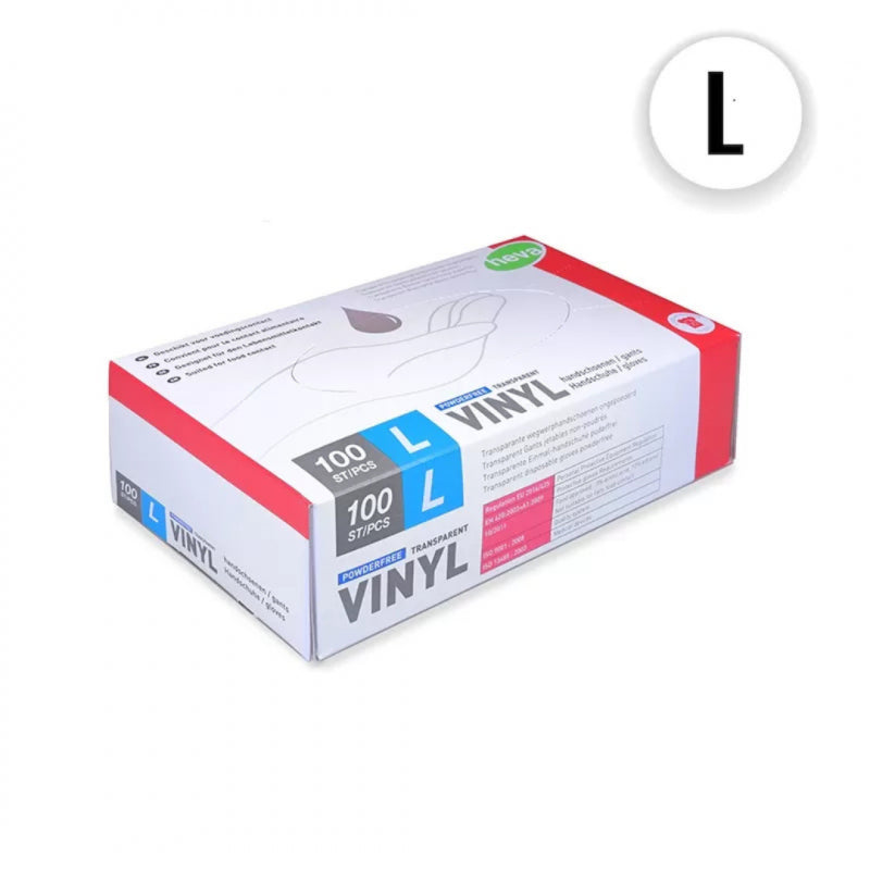 Gants en Vinyle Transparent - Taille Large, Boite de 100