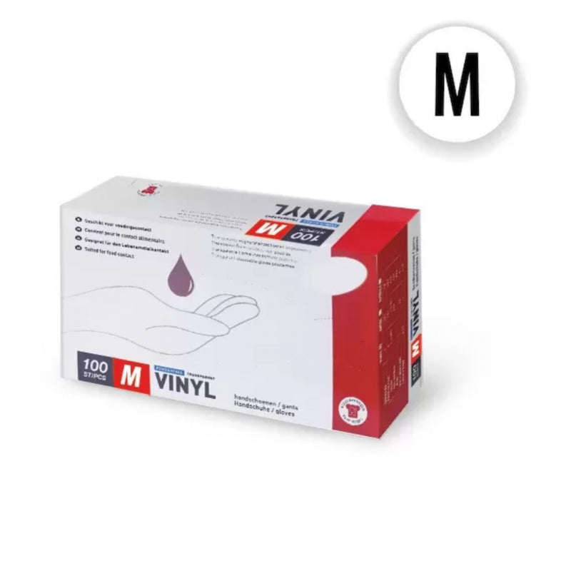 Gants en Vinyle Transparent - Taille Medium, Boite de 100