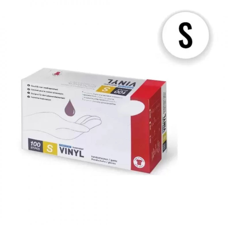Gants en Vinyle Transparent - Taille Small, Boite de 100
