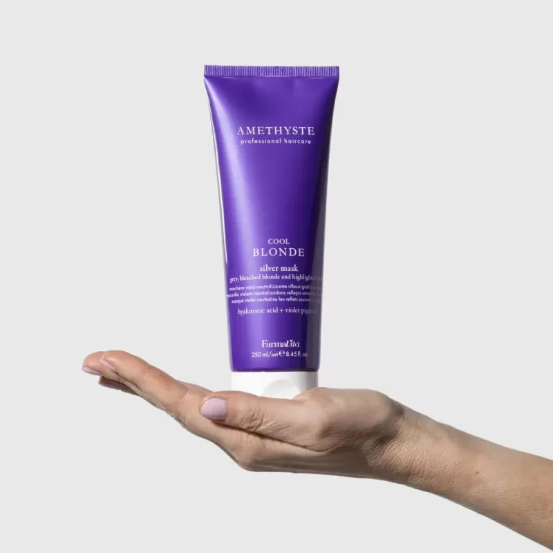 Masque silver - Cheveux gris, blonds décolorés et méchés - Amethyste BLONDE - (250ml)