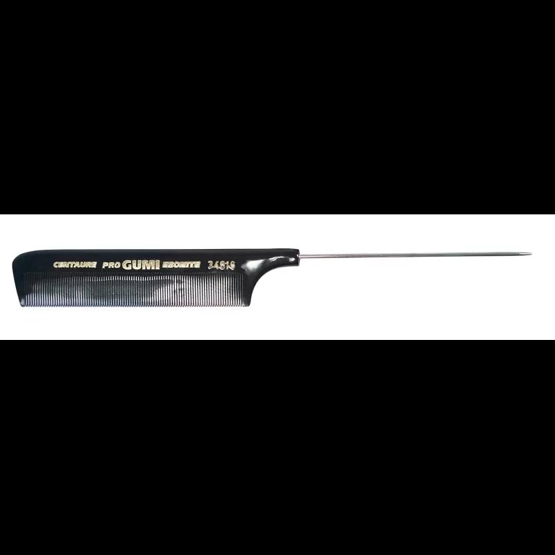 GUMI ebonite comb with metal tail - Centaur