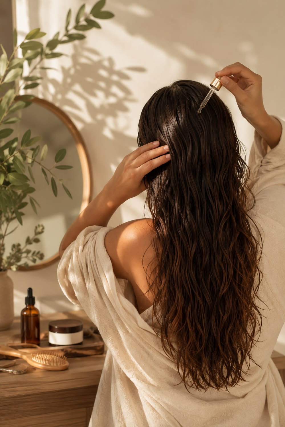 Routine maison simple pour des cheveux brillants✨