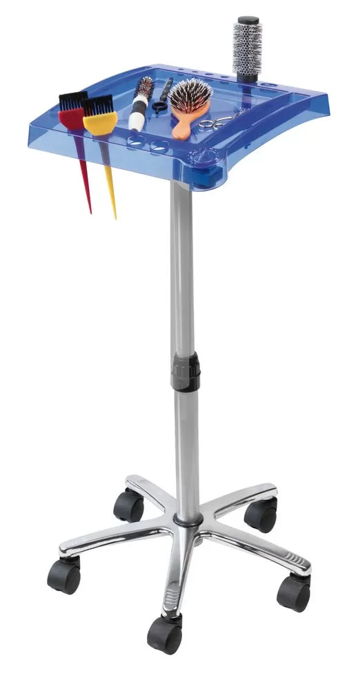 Table Simplex Bleue 1 Plateau Reglable Roulettes