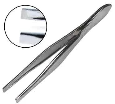 Tweezers 8 Cms Chromed Square Bit