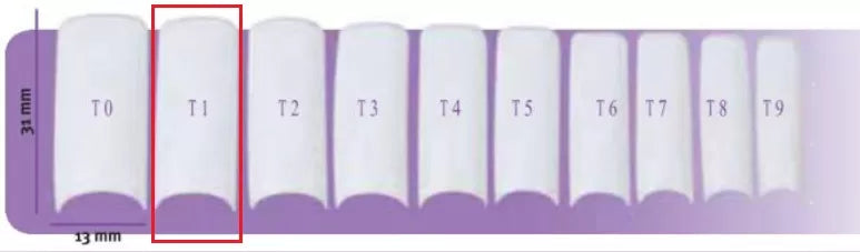 False Nails X50 Capsulpro T1 Luna 12.5X30Mm Natur