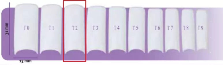 False Nails X50 Capsulpro T2 Luna 12.0X30Mm Natur