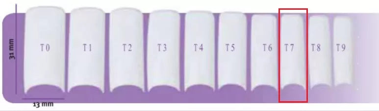 False Nails X50 Capsulpro T7 Luna 9X29Mm Natur