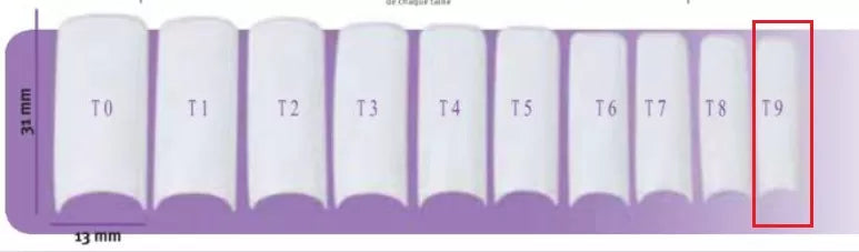 False Nails X50 Capsulpro T9 Luna 7.5X28mm Natural