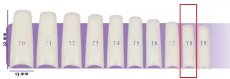 False Nails X50 Capsulpro T8 Aphrodite 8.5X27.0Mm