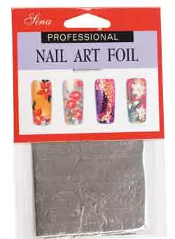 Manicure Decor Silver Leaf Nail