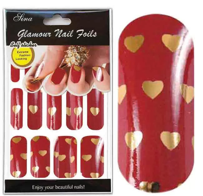 Leaf Stick Decorx15 Red Heart Gold - IB