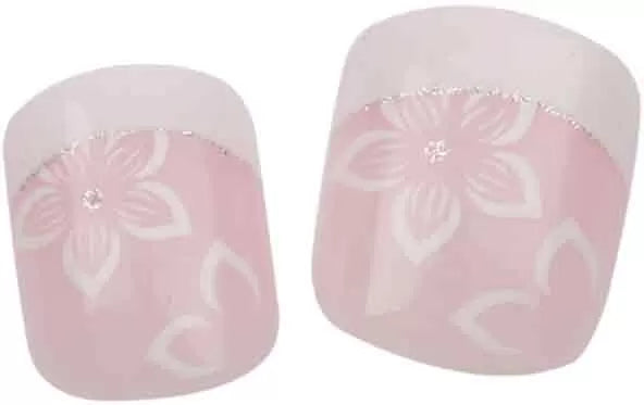 Fake Nails Courtx24 Avcolle Pink+Flower - IB