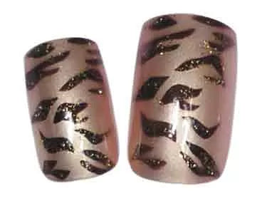 X24 Brown Tiger Fake Nails - IB