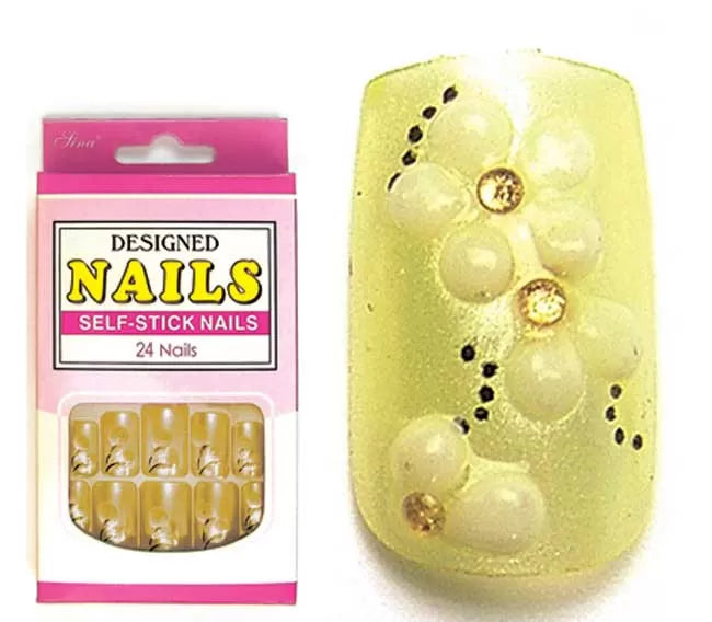 X24 Orkis Yellow 3D False Nails - IB