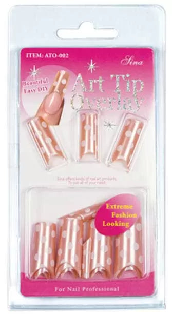 Overlay-Tip X24 Beige White Dots False Nails - IB