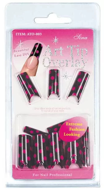 Overlay-Tip X24 Black Red Dots False Nails - IB