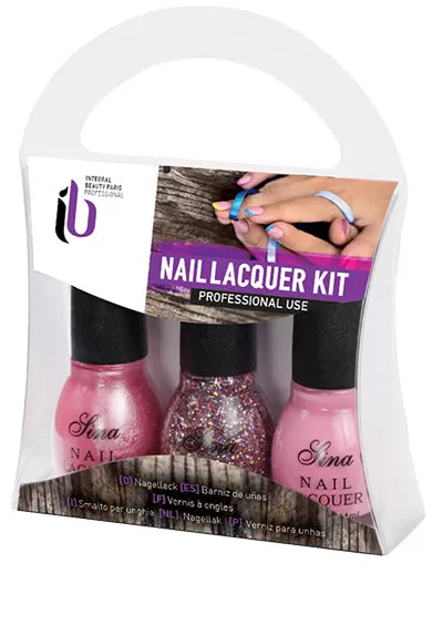 Glitter Nail Polish Kit. Pink 3 bottles 14ml IB