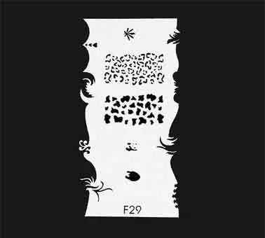 Painted Stencil False Nails F29 - IB