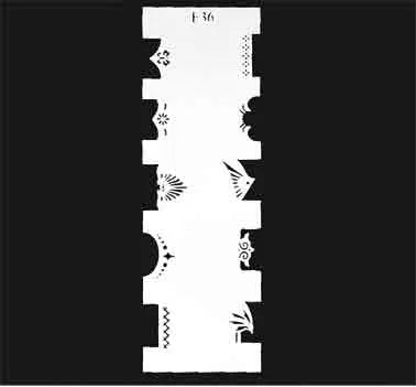 Painted Stencil False Nails F36 - IB